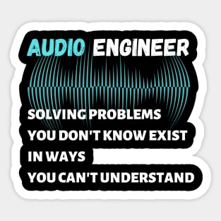 Audio engineer solving problems Unisex Sticker